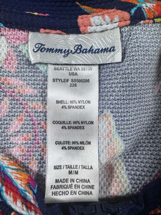 Tommy Bahama Island Cays Tropical Floral Full-Zip Rash Guard Swim Jacket - Picture 2 of 2